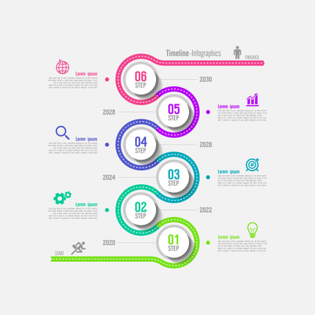 Circular infographic business template with elementsのイラスト素材