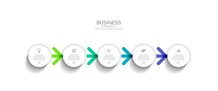 Vector process business infographic template colorful designのイラスト素材