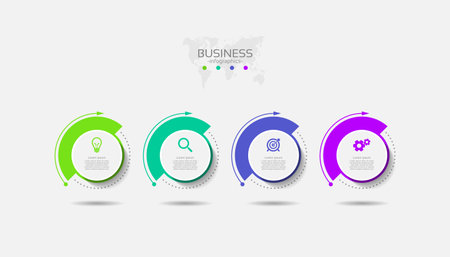 Vector process business infographic template colorful designのイラスト素材
