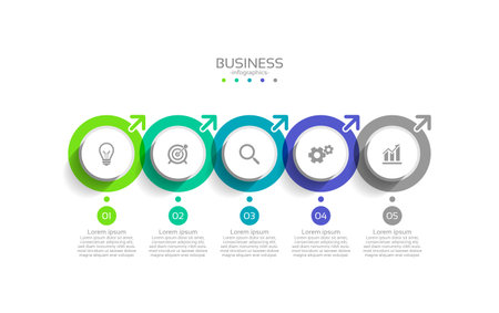 Vector process business infographic template colorful designのイラスト素材