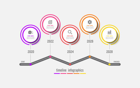 Presentation infographic timeline template flat designのイラスト素材