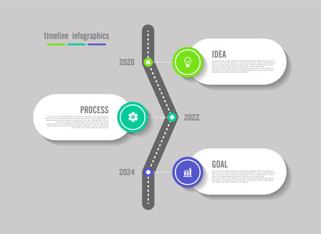Presentation infographic timeline template flat designのイラスト素材