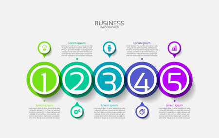 Vector business infographic visualization templateのイラスト素材