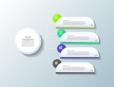 Vector business infographic visualization templateのイラスト素材