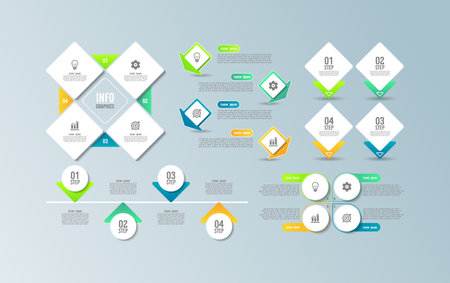 Infographic elements flat collectionのイラスト素材
