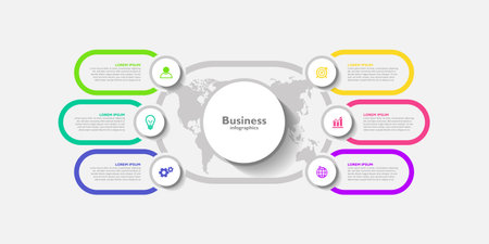 Modern connecting infographic template designのイラスト素材