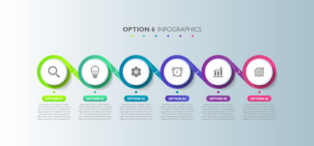 Steps infographics business colorful elementsのイラスト素材