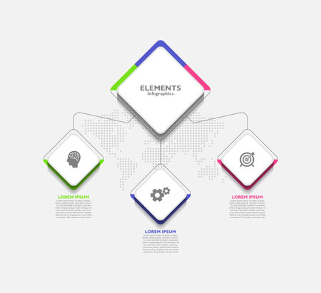 Steps infographics business colorful elementsのイラスト素材