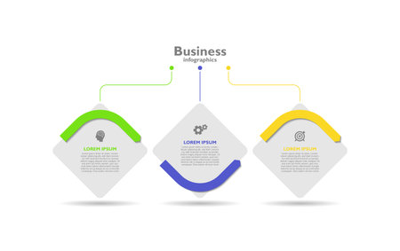 Steps infographics business colorful elementsのイラスト素材