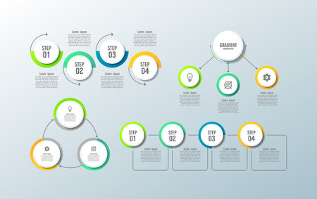 Infographic elements flat collectionのイラスト素材