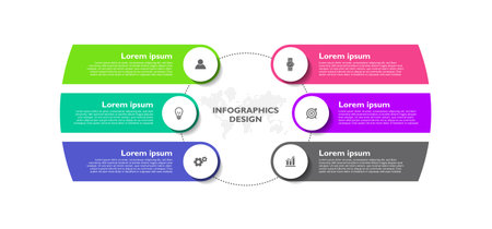 Presentation infographic business template colorfulのイラスト素材