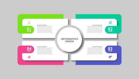 Presentation infographic template colorful elementsのイラスト素材