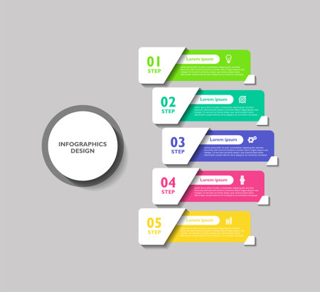 Presentation infographic template colorful elementsのイラスト素材