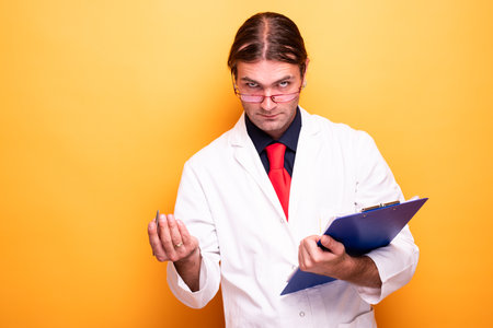 Portrait of explaining male doctorの写真素材