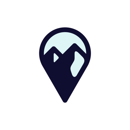 Pin mountain logo and icon design vector.のイラスト素材