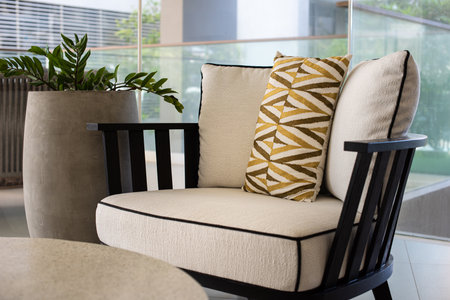 modern and cozy living room with furniture in a white and bright tone.の写真素材