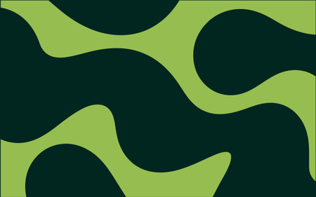 An abstract background featuring undulating flowing shapes in shades of dark green and lime