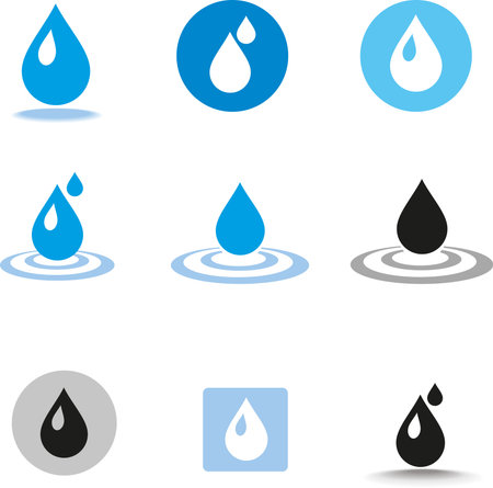 black drop icons setのイラスト素材