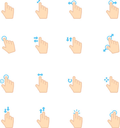 hand gestures icons setのイラスト素材