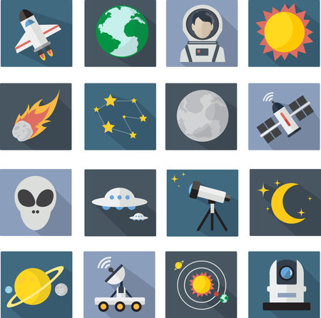 Space Icon set  flat designsのイラスト素材
