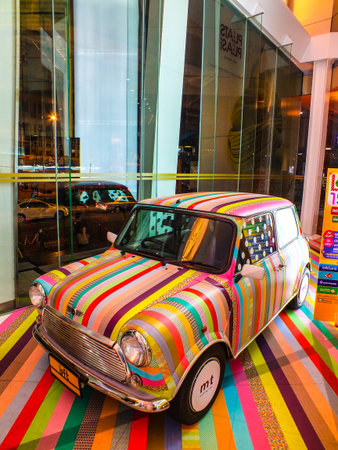 Mini Cooper Rainbow Carのeditorial素材