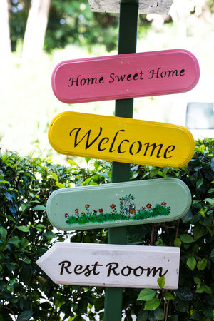 Colorful wood of direction signs