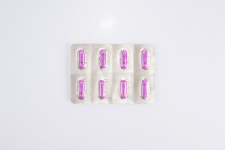 The package of medicines isolated on a white background, clipping path