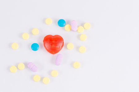 The medicines isolated on a white background