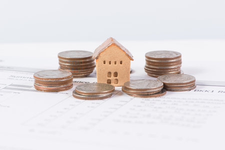 House and coins stack ,realestate concept