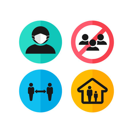 Vector icon set for Covid-19のイラスト素材