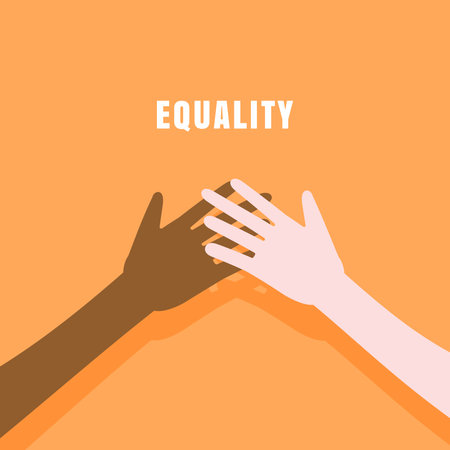Hands with different colors holding together vectorのイラスト素材