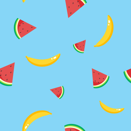 Seamless pattern with fruit for summerのイラスト素材