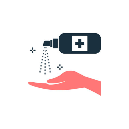 A hand with a sanitilizer vectorのイラスト素材
