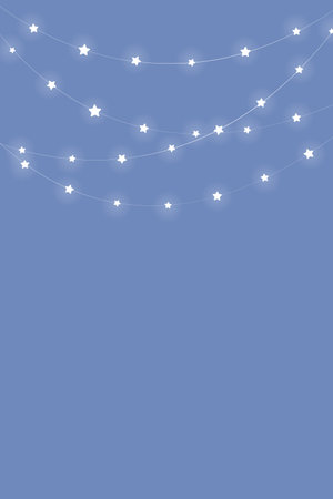 String lights in blue background for decoration