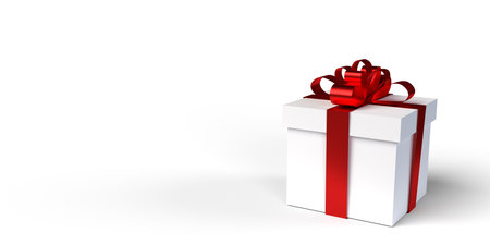 3D rendering illustration of gift box for Christmasの写真素材