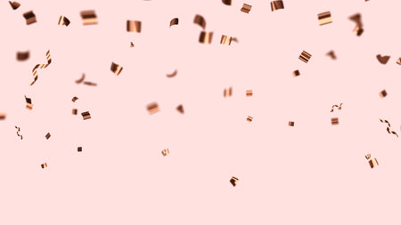 3D rendering of defocused flying confetti backgroundの写真素材