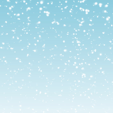 Snow bokeh one blue background for Christmasの写真素材