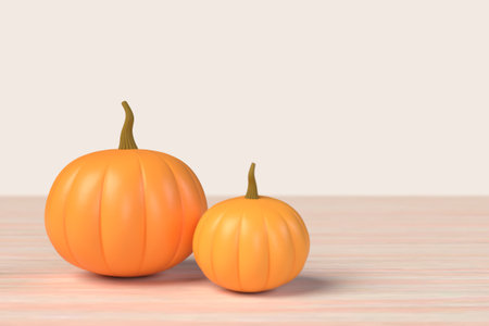3D illustration of pumpkin backgroundの写真素材