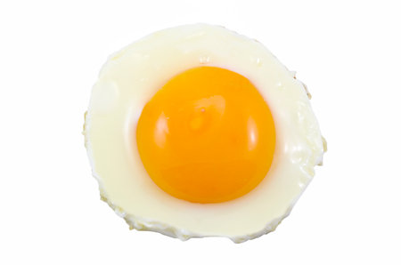 Fried egg isolated on white background