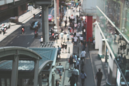 Vintage blur topview people in business areaの写真素材