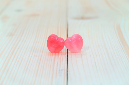 Heart on wood plate , valentine day concept.の写真素材