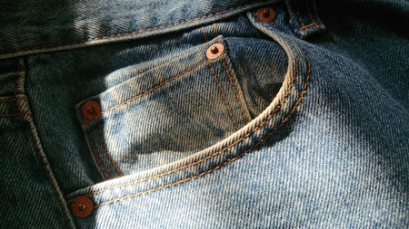 Sunlight on old blue jean