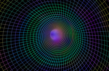 3D rendering, Abstract color on wireframe network background.