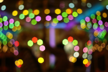 Abstract bokeh night light background,の写真素材