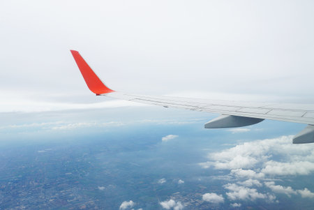 View from airplane's window.
