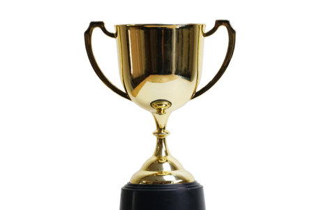 Trophy isolated on white background,win concept.