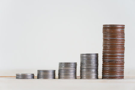 Stack on coin value up pattern have copy space for idea.