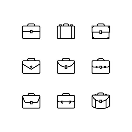 Briefcase Portfolio Bag Icon Seのイラスト素材