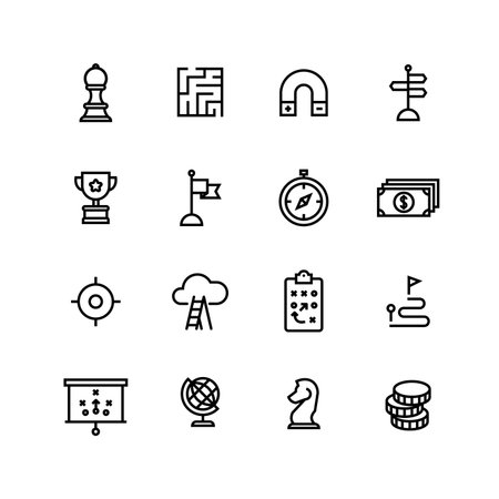 Strategy Business Corporate Finance Icon Setのイラスト素材