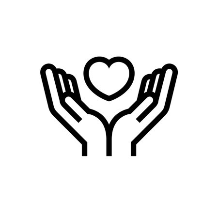 Charity Volunteer Collaboration Heart Love Hands Icon Logoのイラスト素材
